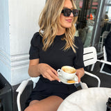 JULIE SHORT SLEEVE TOP BLACK