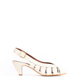 Sophie 50 Stiletto Bling Ankle Boots in White Sand