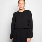 JULIE PUFF LONG SLEEVE TOP BLACK