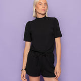 JULIE SHORT SLEEVE TOP BLACK