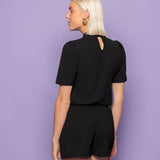 JULIE SHORT SLEEVE TOP BLACK