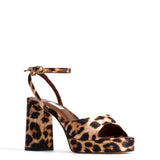Jolie 85 Leopard Print Satin Platform Shoes