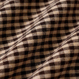 Rudas Plaid Suknelė" can be rewritten as "Brown Plaid Dress.