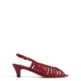 Carminho 40 Handcrafted Leather Garnet with Crochet Detailing