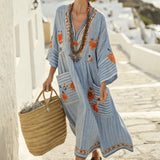 Rodica – Rochie Caftan cu flori din Egee