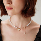 Metallic Pearl Pendant Necklace