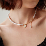 Metallic Pearl Pendant Necklace
