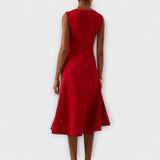 Delia – Rochie midi drapată asimetric