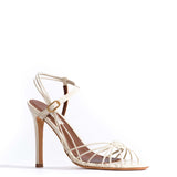 Savannah 100 Hand-Painted Crinkled Polished Goat Leather in White Sand