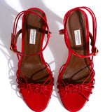 Scarlet Savannah 100 Hand-Crocheted Polished Goat Leather