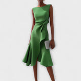 Delia – Rochie midi drapată asimetric