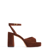 Jolie 85 Chocolate Nubuck Platform Heels