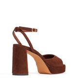 Jolie 85 Chocolate Nubuck Platform Heels