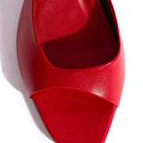 Mazy 55 Shiny Faux Leather in Ruby Red