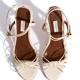 Savannah 100 Hand-Painted Crinkled Polished Goat Leather in White Sand