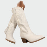 Neža | Cowboy Boots Adorned with Pearls and Elegant Embroidery