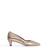 Vintage Champagne Trini 40 Stiletto Lizard Metal Goat