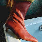 Sweeney 40 Stiletto Silk Calfskin in Terracotta