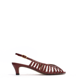 Carminho 40 Stiletto Shiny Leather in Garnet