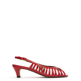Carminho 40 Red Stiletto Polished Crinkled Goat Leather
