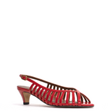 Carminho 40 Red Stiletto Polished Crinkled Goat Leather