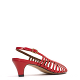 Carminho 40 Red Stiletto Polished Crinkled Goat Leather