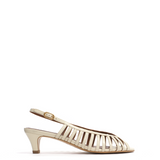 Carminho 40 Stiletto Glossy White Sand Heels