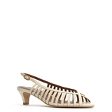 Carminho 40 Stiletto Glossy White Sand Heels