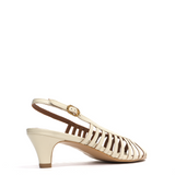 Carminho 40 Stiletto Glossy White Sand Heels