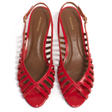 Carminho 40 Red Stiletto Polished Crinkled Goat Leather