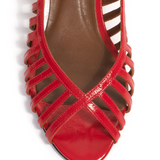 Carminho 40 Red Stiletto Polished Crinkled Goat Leather