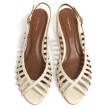 Carminho 40 Stiletto Glossy White Sand Heels