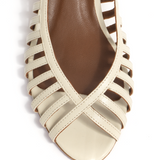 Carminho 40 Stiletto Glossy White Sand Heels