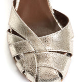 50 Stiletto Banie Champagne - Cracked Metallic Goat Leather