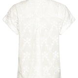 Blouse Met Bloemen Borduursel En Korte Mouwen | White