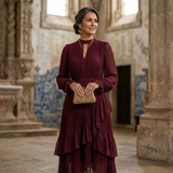 Eugenie – Rochie plisată cu mâneci vaporoase