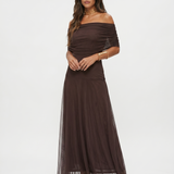 Elegantiška minimalistinio stiliaus maxi suknelė