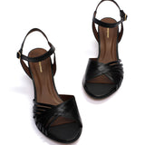 Hermine 50 Stiletto Shiny Black Heels