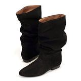 Jasmina 20 Kalvų Juoda Suede ir Elegantiška Oda
