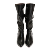 Jasmina 50 Black Stiletto Soft Calfskin and Suede Heels