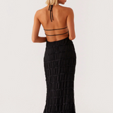 Cătălina – Rochie maxi neagră halter