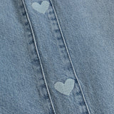 SIDE HEART WIDE LEG JEANS BLUE