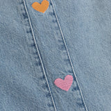 SIDE HEART WIDE LEG JEANS ORANGE PINK