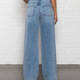 SIDE HEART WIDE LEG JEANS ORANGE PINK