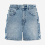 SIDE HEART DENIM MOM SHORT BLUE