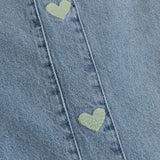 SIDE HEART DENIM MOM SHORT PISTACHE - most-wanted.com