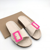 Clasp Beige/Pink Slides - Clasp Beige/Pink Slides