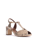 Therese 55 Lizard Metal Goat - Vintage Champagne