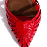 Keesha 100 Textured Polished Scarlet Goat Leather