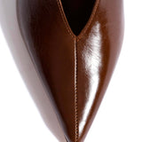 Phia 55-Pin Crinkled Polished Goat in Caramel Brown